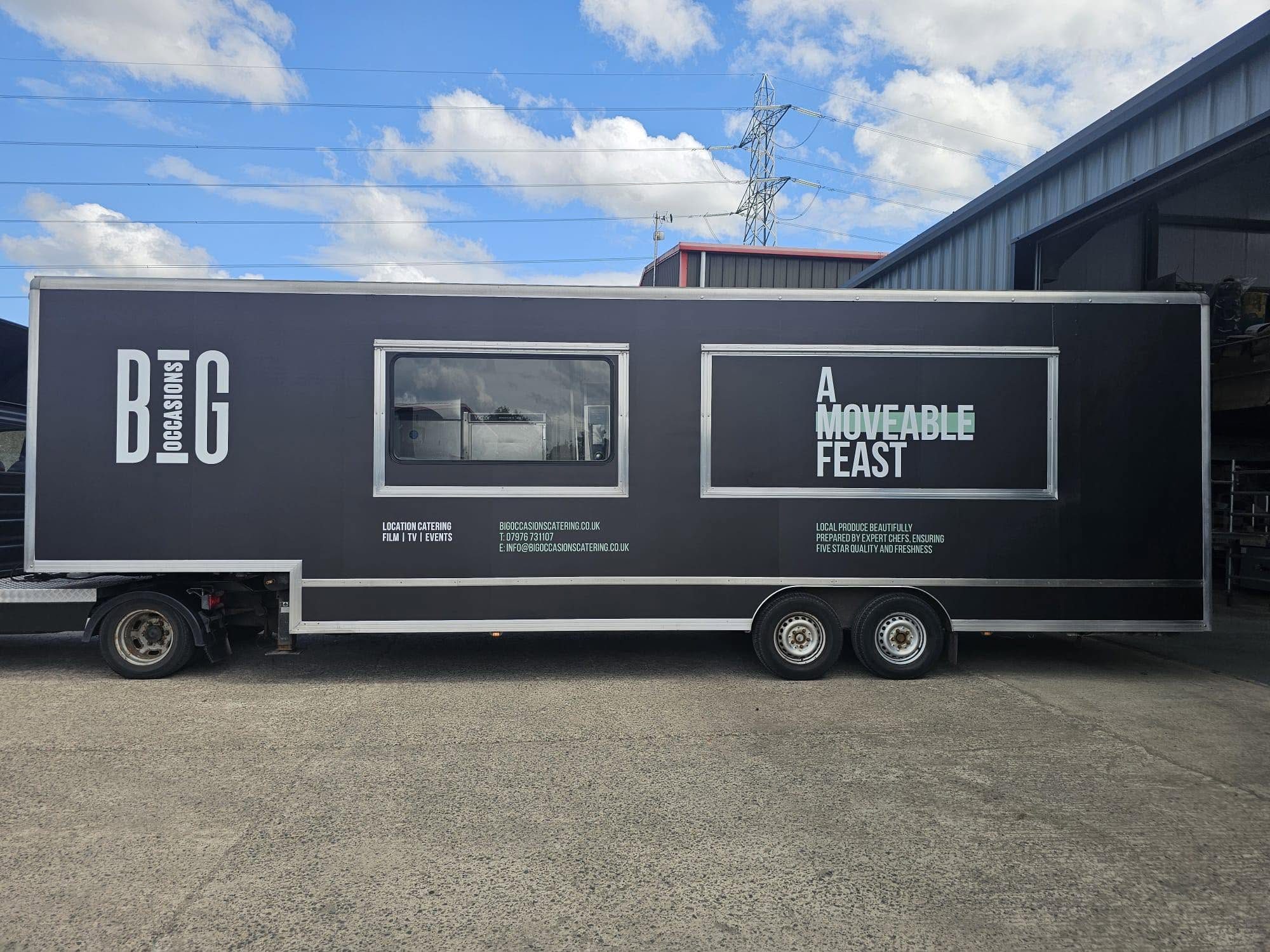 The Big Occasions kitchen trailer, side view